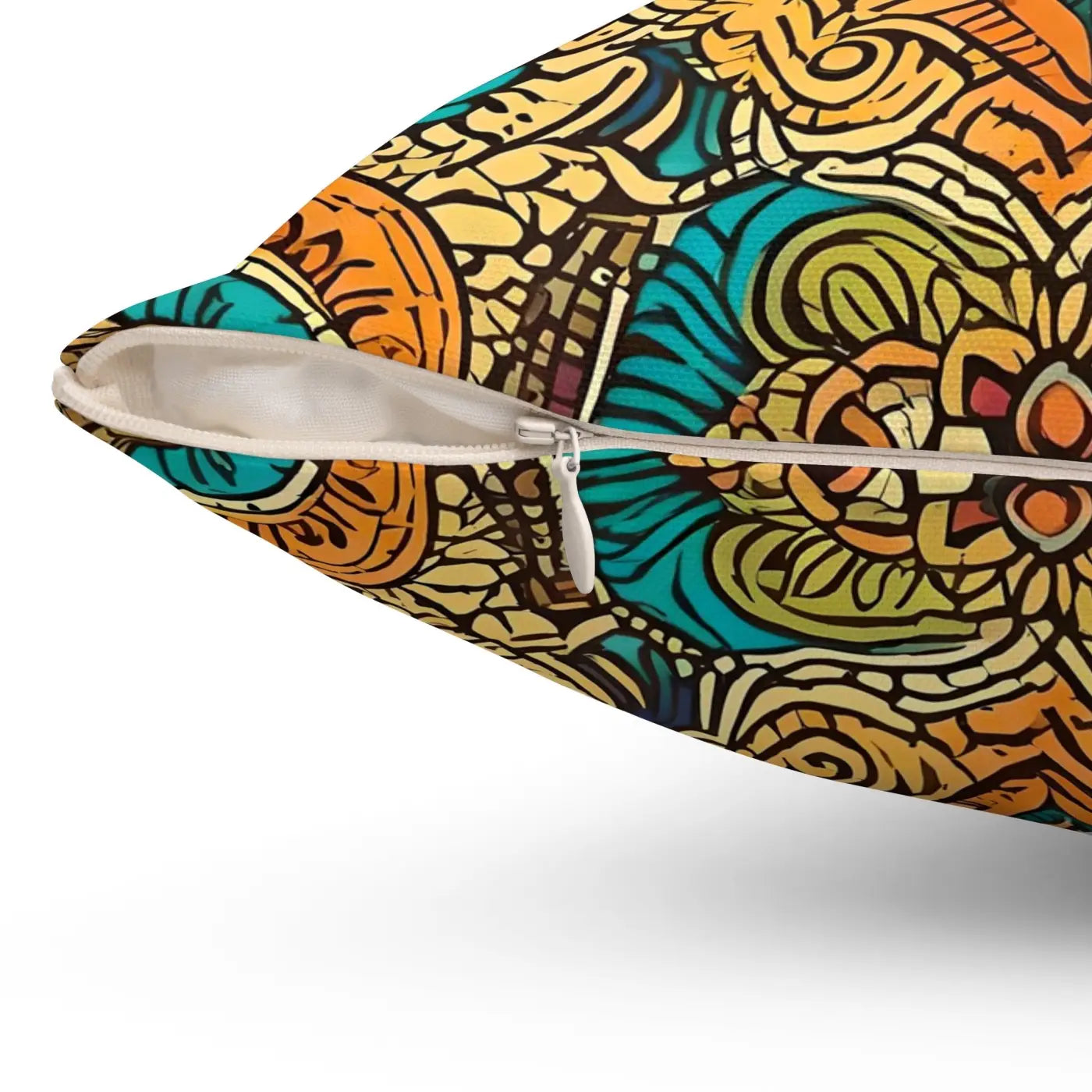 Vibrant Indian Pattern Polyester Square Pillow - DipaliZ