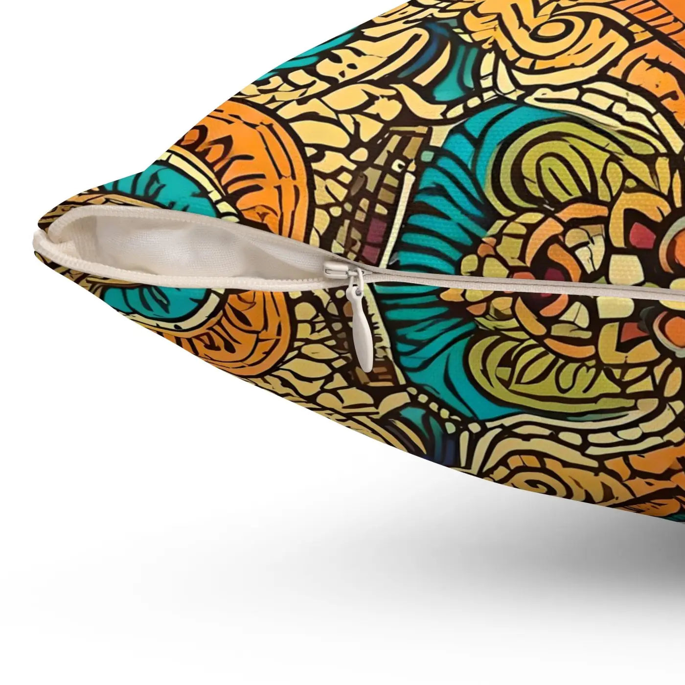 Vibrant Indian Pattern Polyester Square Pillow - DipaliZ