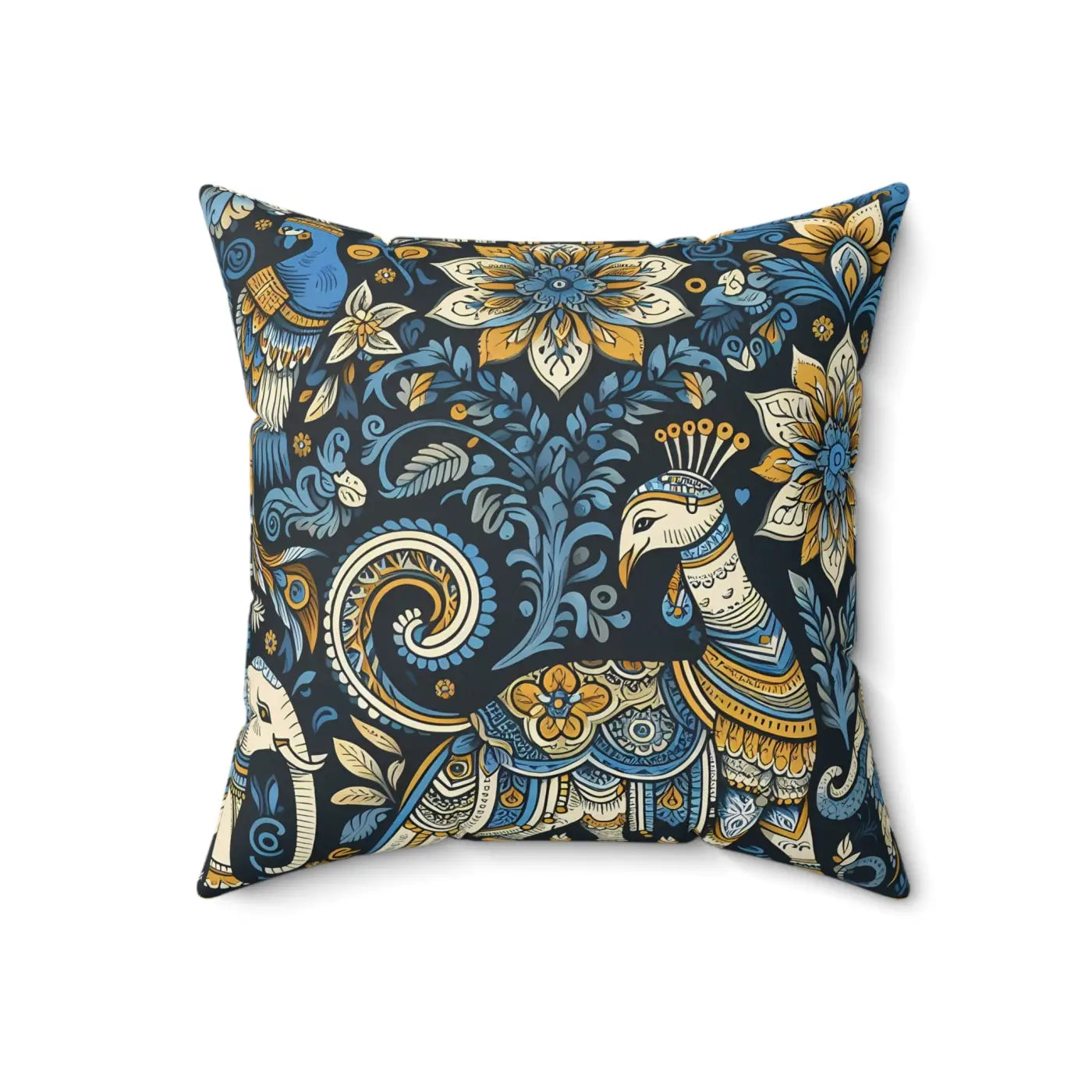 Vibrant Indian Pattern Polyester Square Pillow - Home Decor - DipaliZ