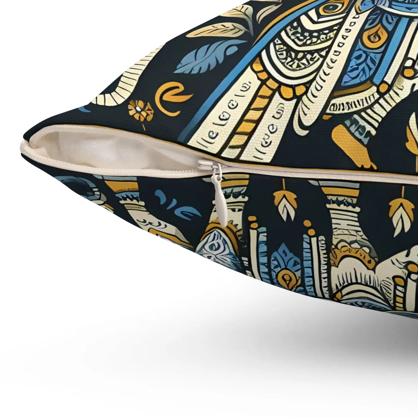 Vibrant Indian Pattern Polyester Square Pillow - Home Decor - DipaliZ