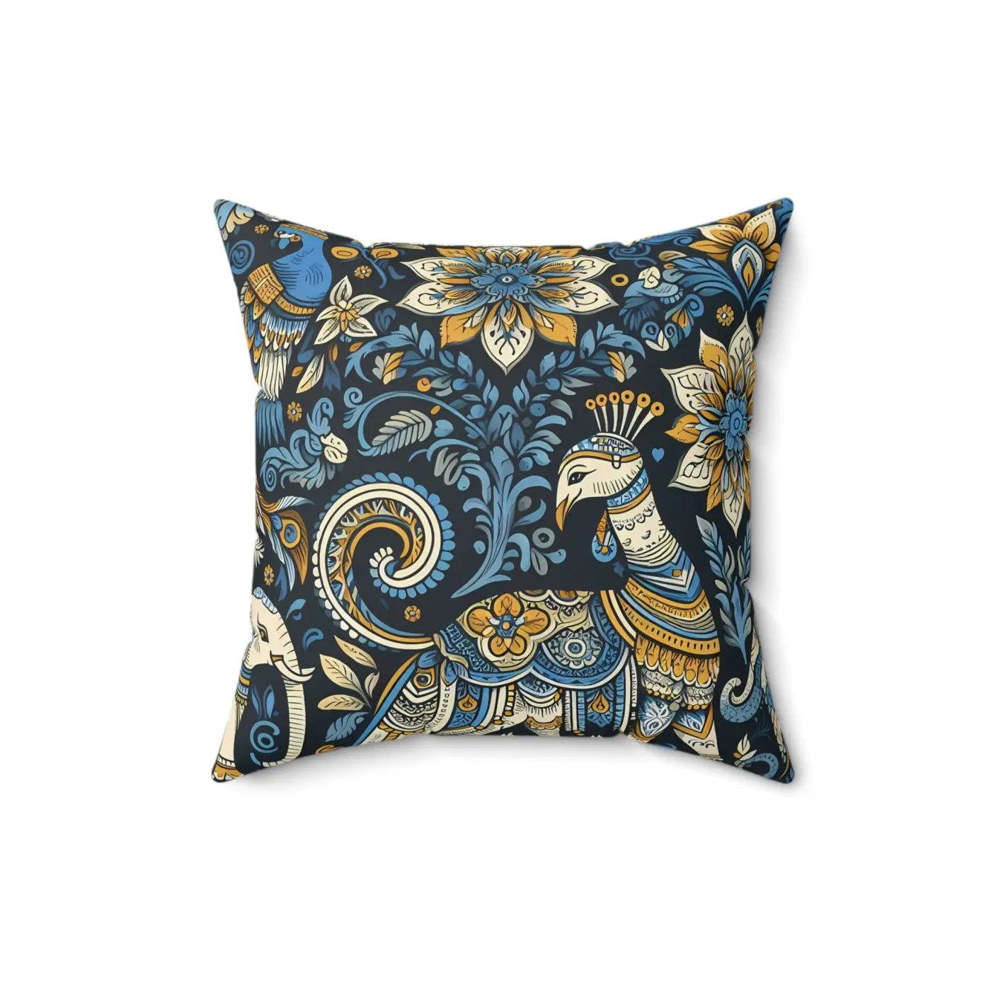 Vibrant Indian Pattern Polyester Square Pillow - Home Decor - DipaliZ