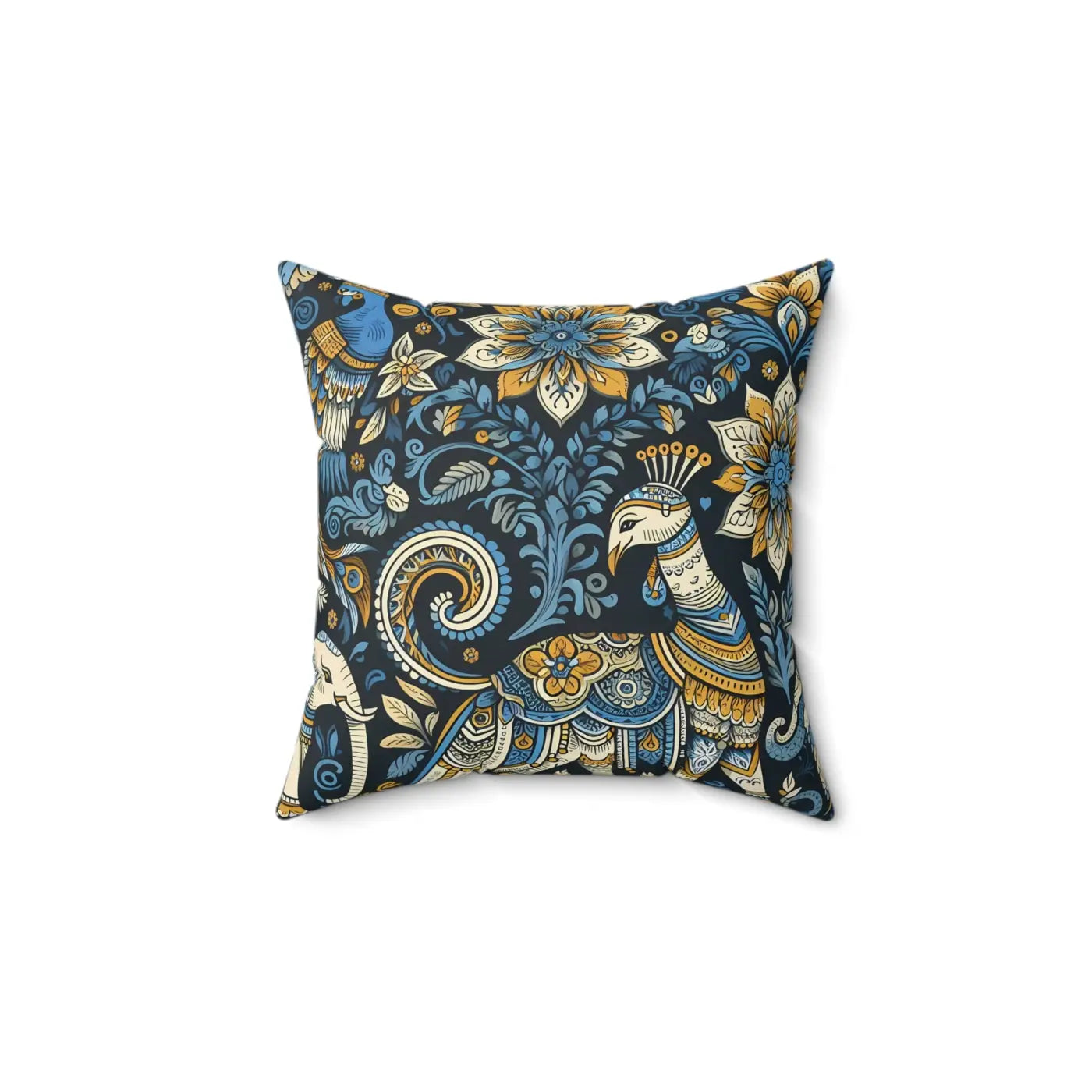 Vibrant Indian Pattern Polyester Square Pillow - Home Decor - DipaliZ