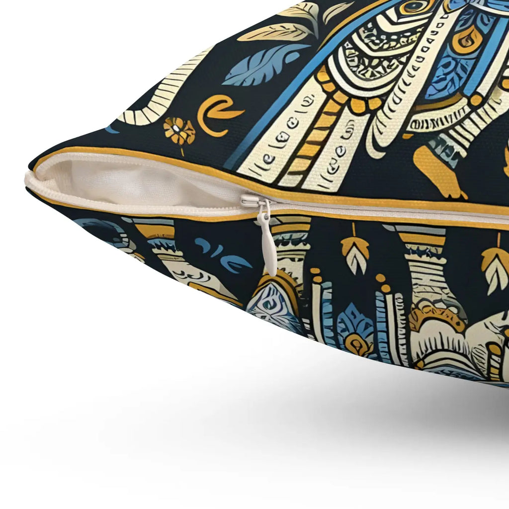 Vibrant Indian Pattern Polyester Square Pillow - Home Decor - DipaliZ