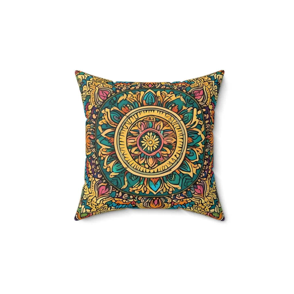 Vibrant Indian Pattern Throw Pillow - Spun Polyester Square - DipaliZ
