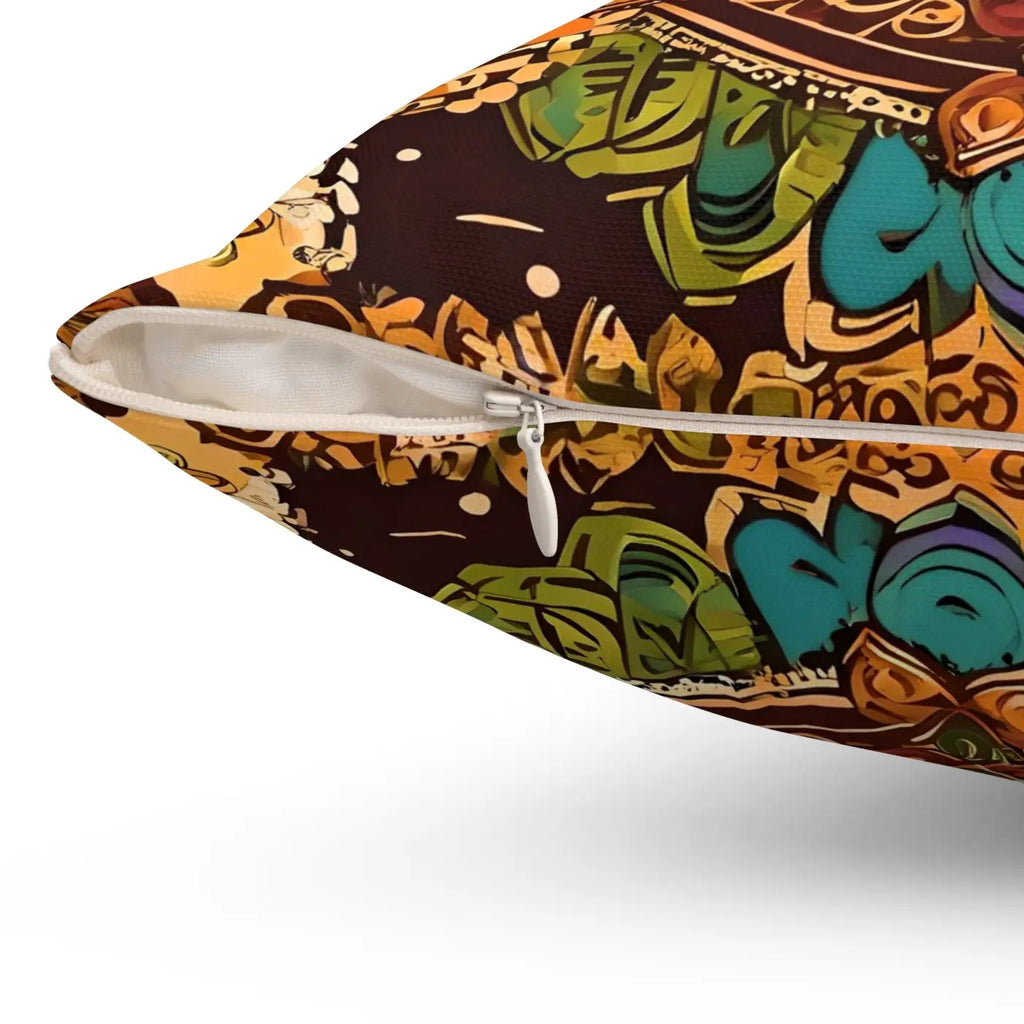 Vibrant Indian Pattern Pillow - Spun Polyester Square - DipaliZ