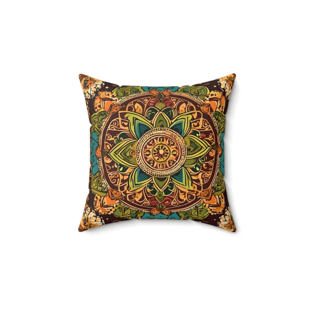 Vibrant Indian Pattern Pillow - Spun Polyester Square - DipaliZ