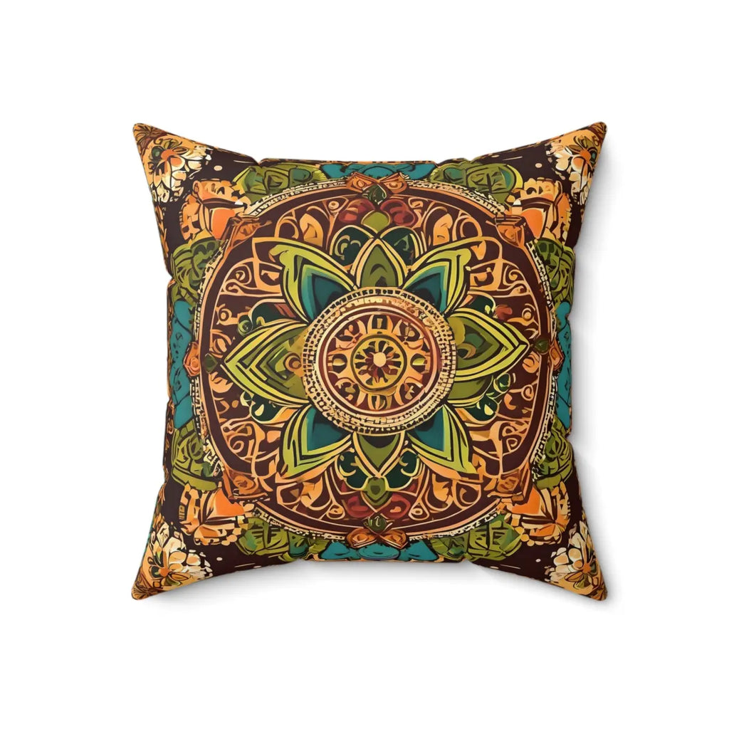 Vibrant Indian Pattern Pillow - Spun Polyester Square - DipaliZ