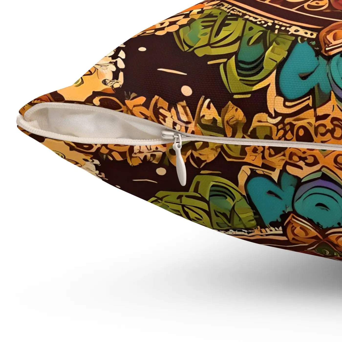 Vibrant Indian Pattern Pillow - Spun Polyester Square - DipaliZ