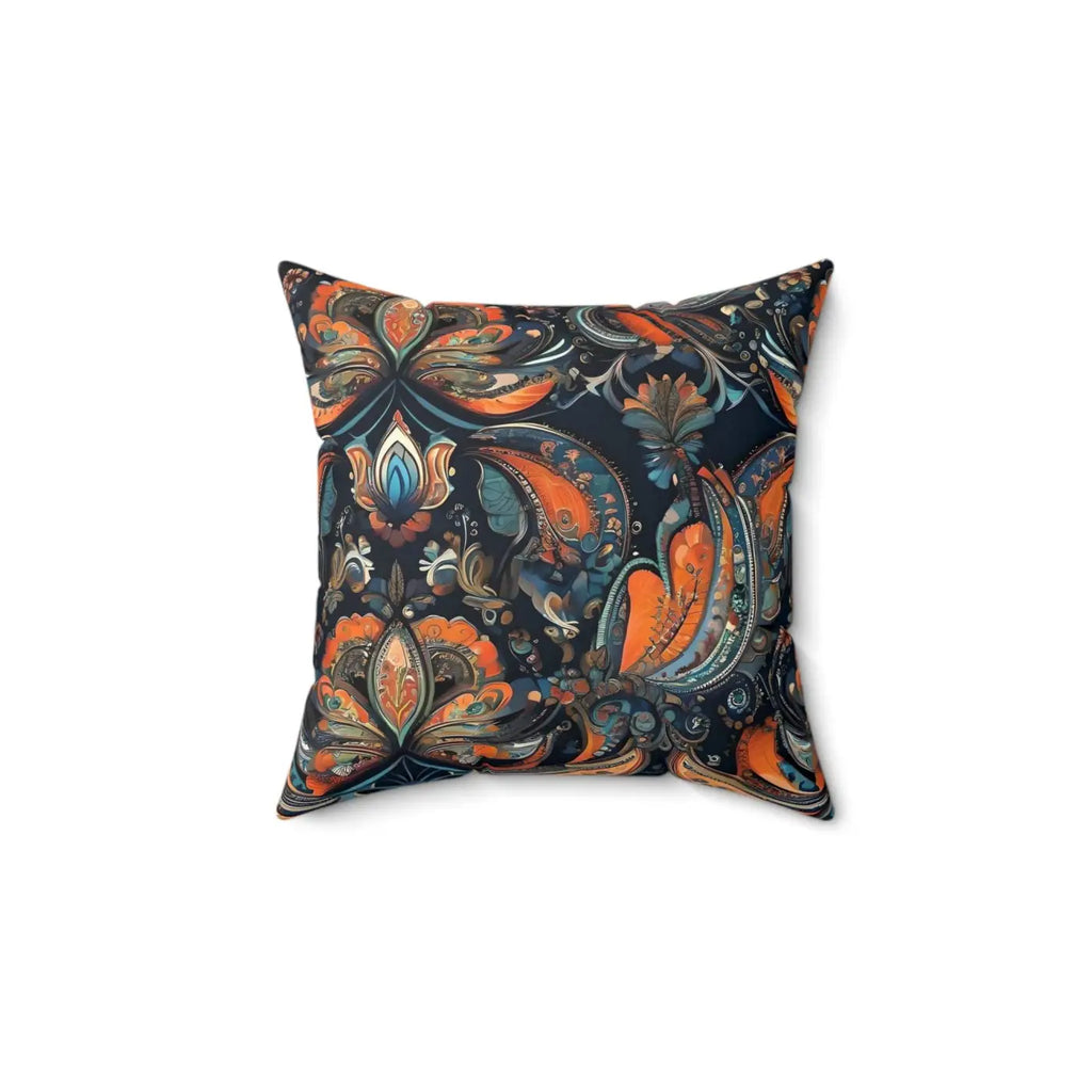 Vibrant Paisley Pattern Spun Polyester Square Pillow - DipaliZ