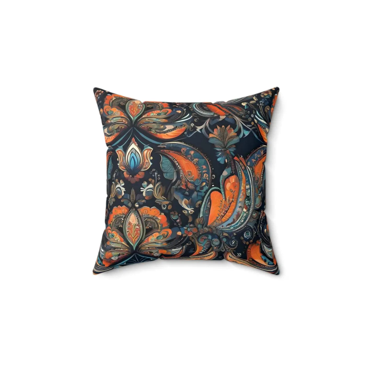 Vibrant Paisley Pattern Spun Polyester Square Pillow - DipaliZ