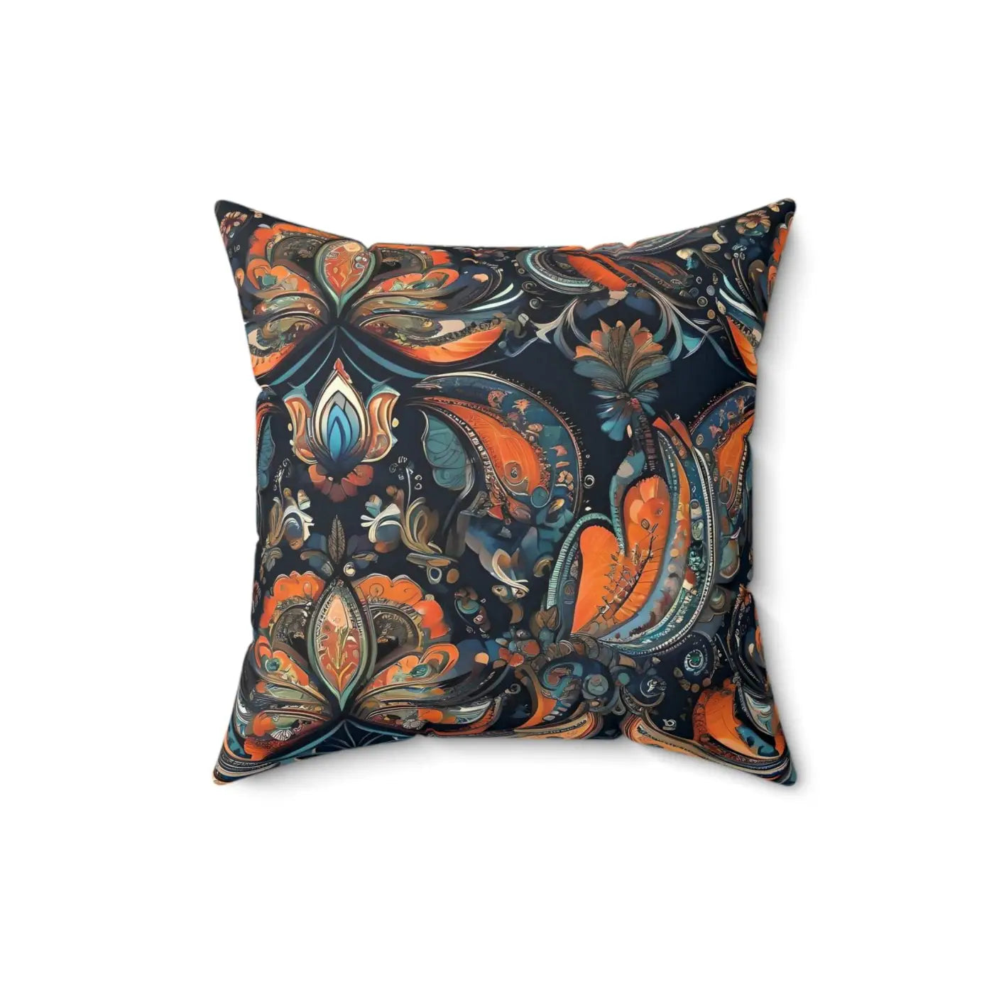 Vibrant Paisley Pattern Spun Polyester Square Pillow - DipaliZ