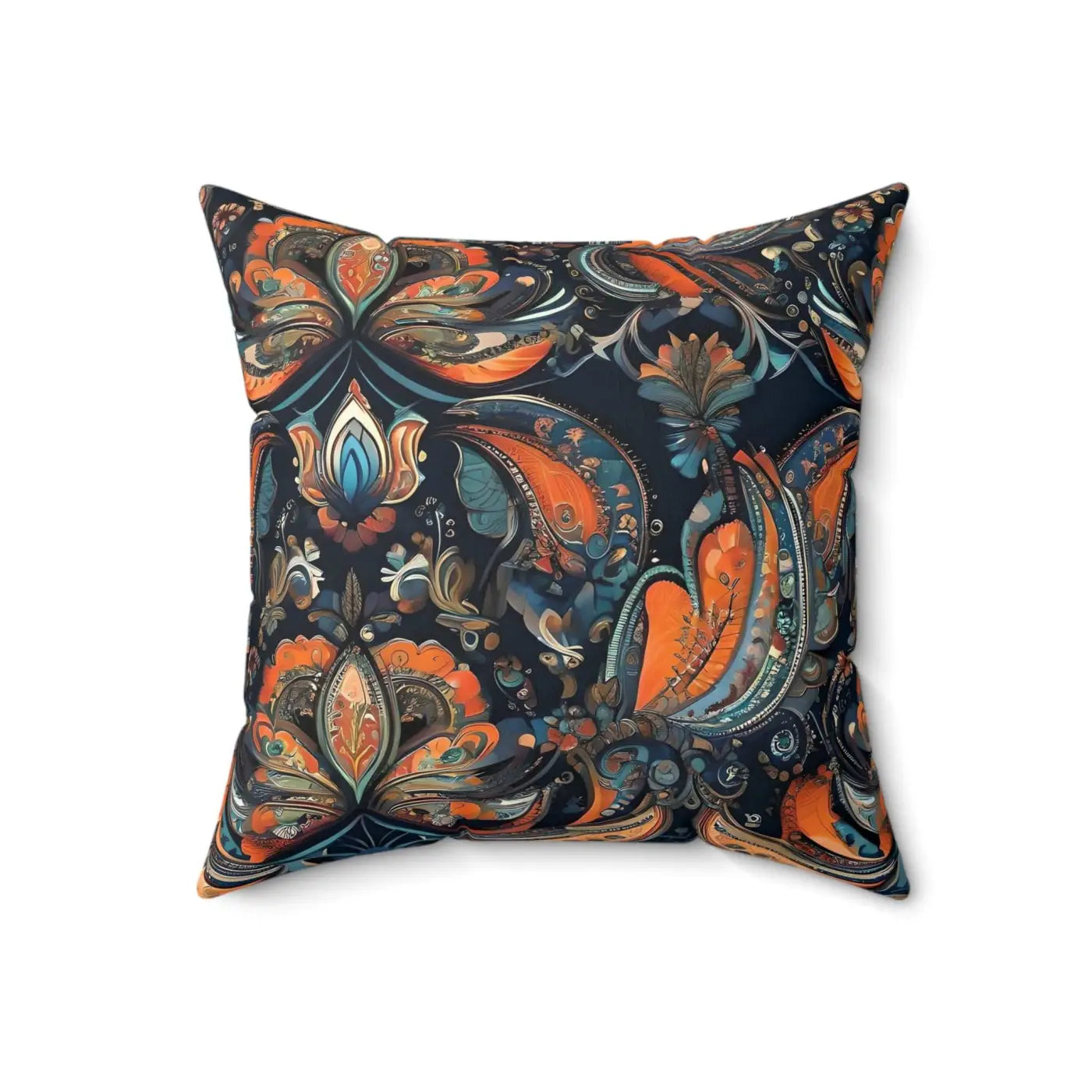 Vibrant Paisley Pattern Spun Polyester Square Pillow - DipaliZ