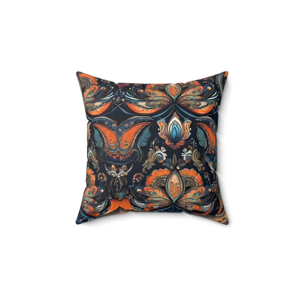 Vibrant Paisley Pattern Spun Polyester Square Pillow - DipaliZ