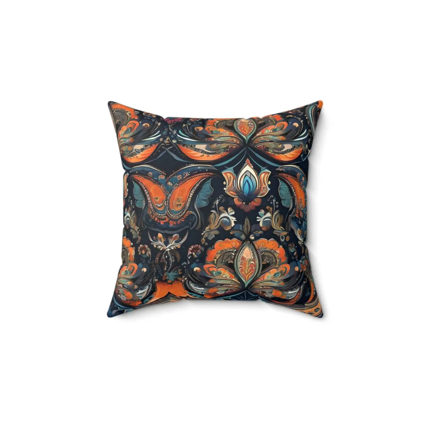 Vibrant Paisley Pattern Spun Polyester Square Pillow - DipaliZ