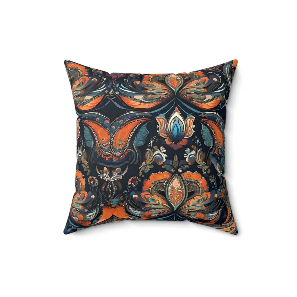 Vibrant Paisley Pattern Spun Polyester Square Pillow - DipaliZ
