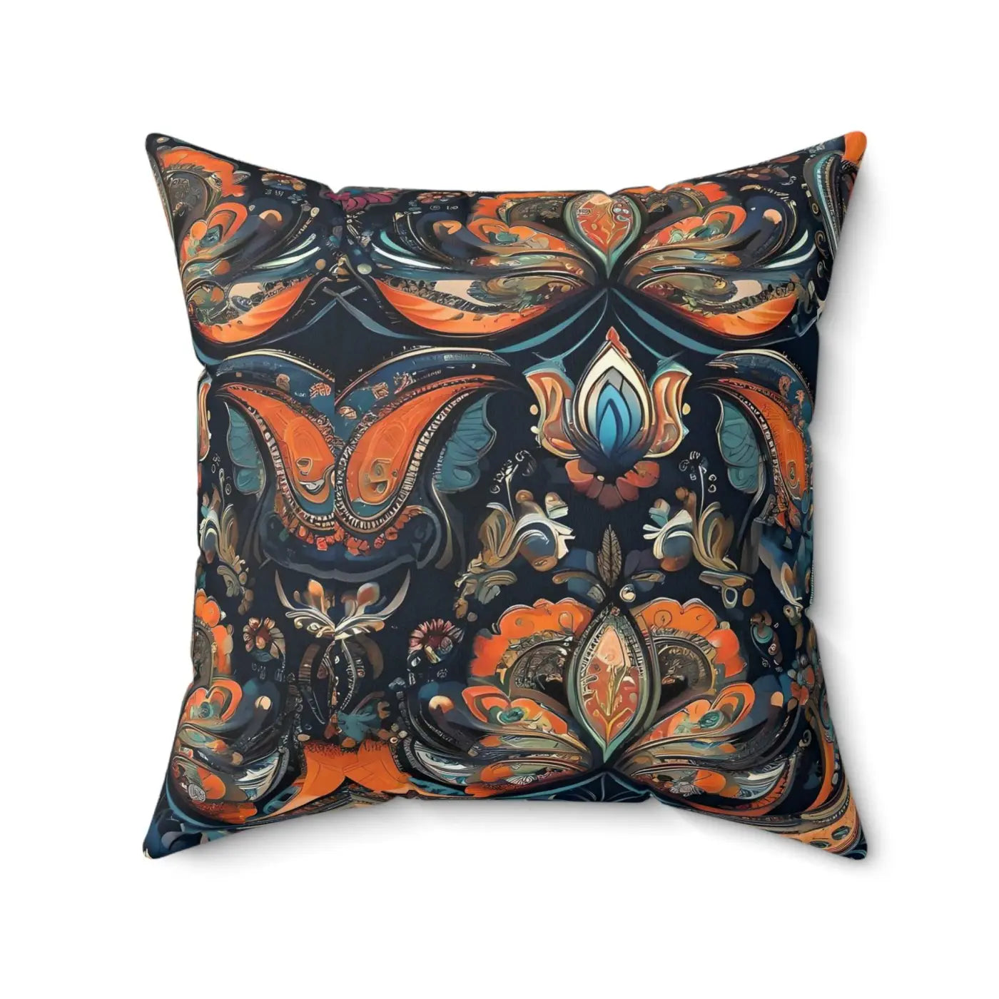 Vibrant Paisley Pattern Spun Polyester Square Pillow - DipaliZ