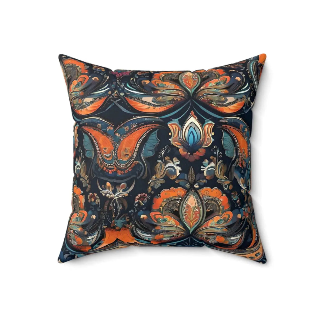 Vibrant Paisley Pattern Spun Polyester Square Pillow - DipaliZ
