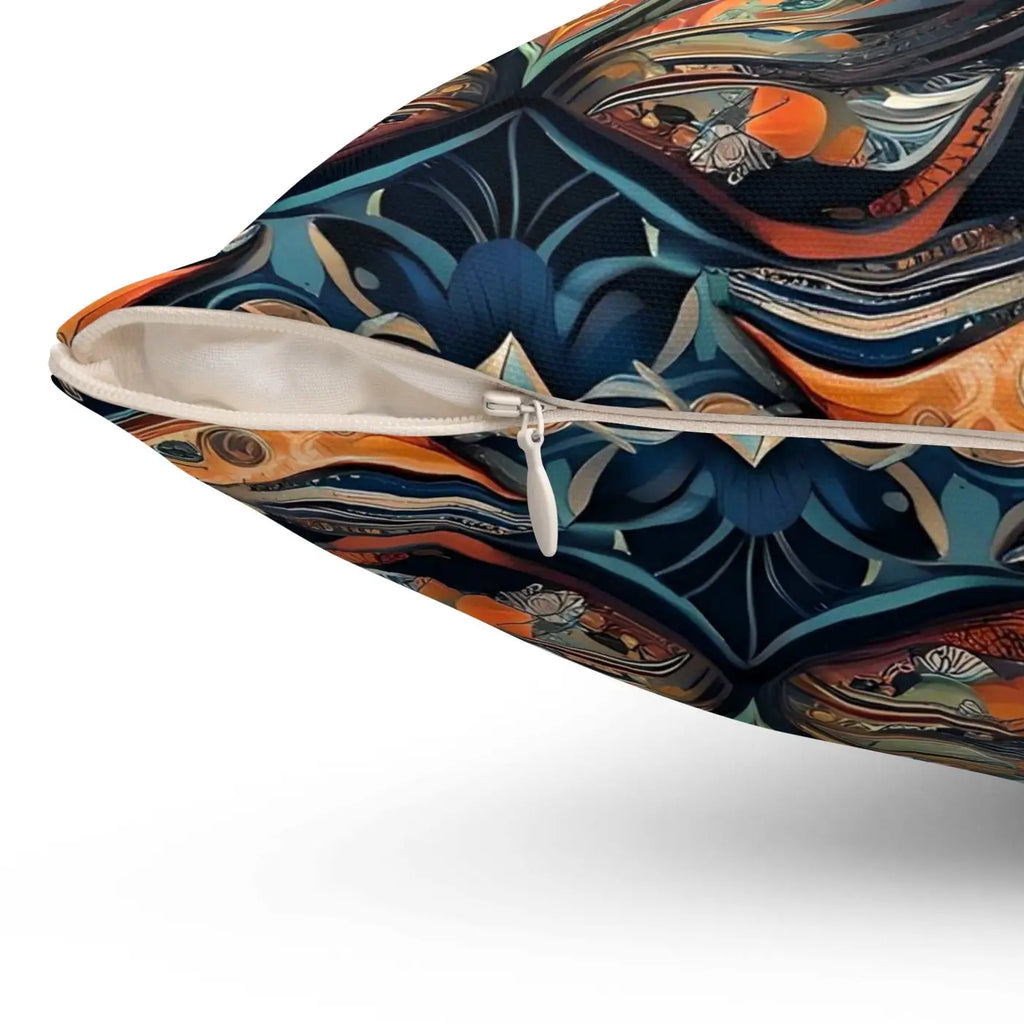 Vibrant Paisley Pattern Spun Polyester Square Pillow - DipaliZ