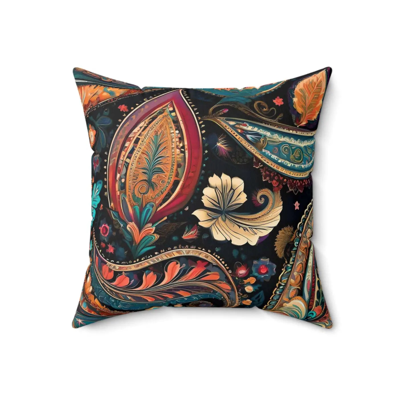 Vibrant Paisley Pattern Throw Pillow - Bold Home Decor - DipaliZ