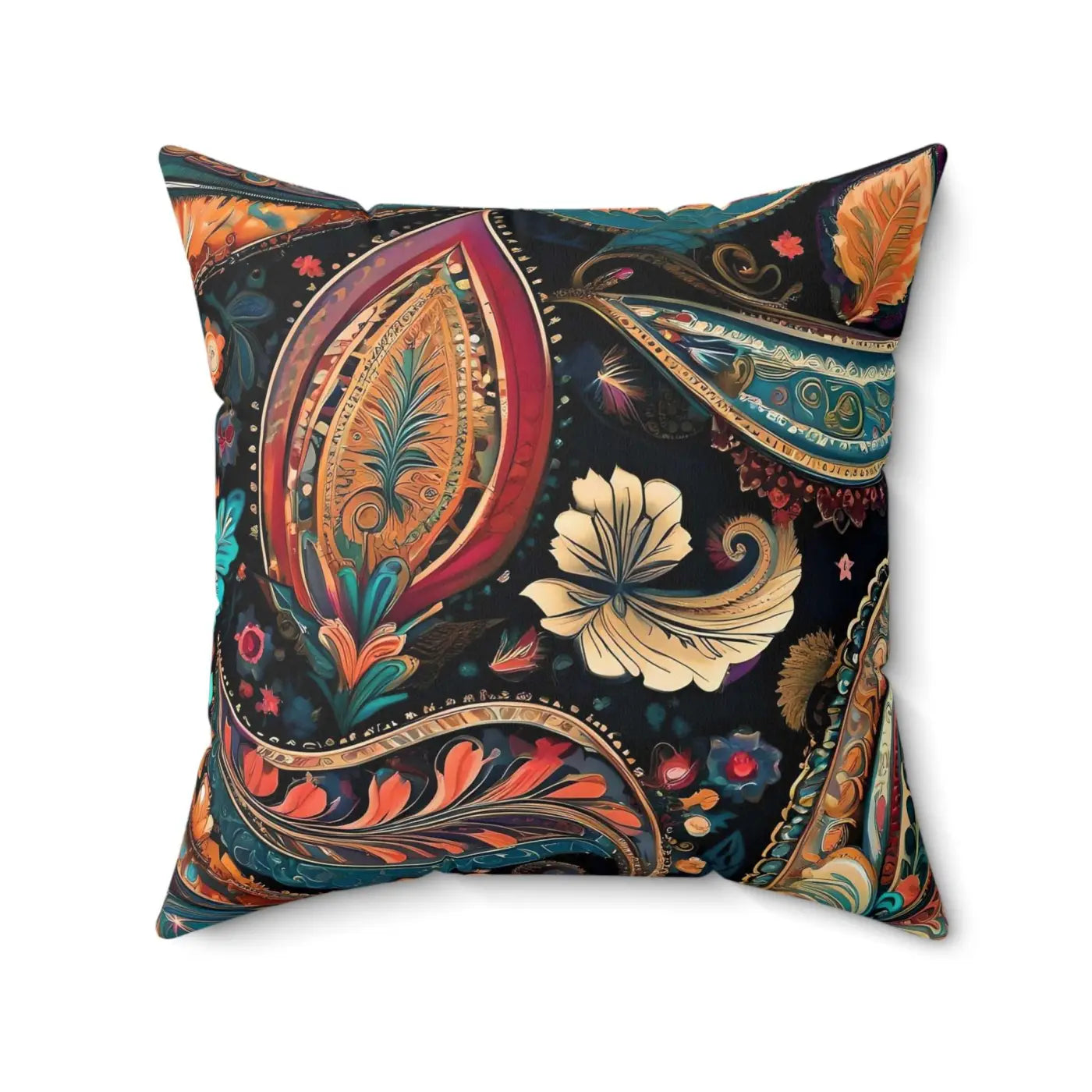 Vibrant Paisley Pattern Throw Pillow - Bold Home Decor - DipaliZ