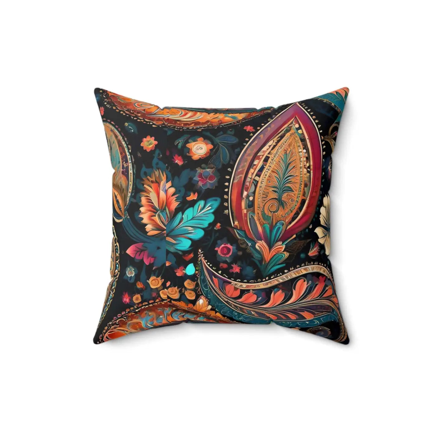 Vibrant Paisley Pattern Throw Pillow - Bold Home Decor - DipaliZ