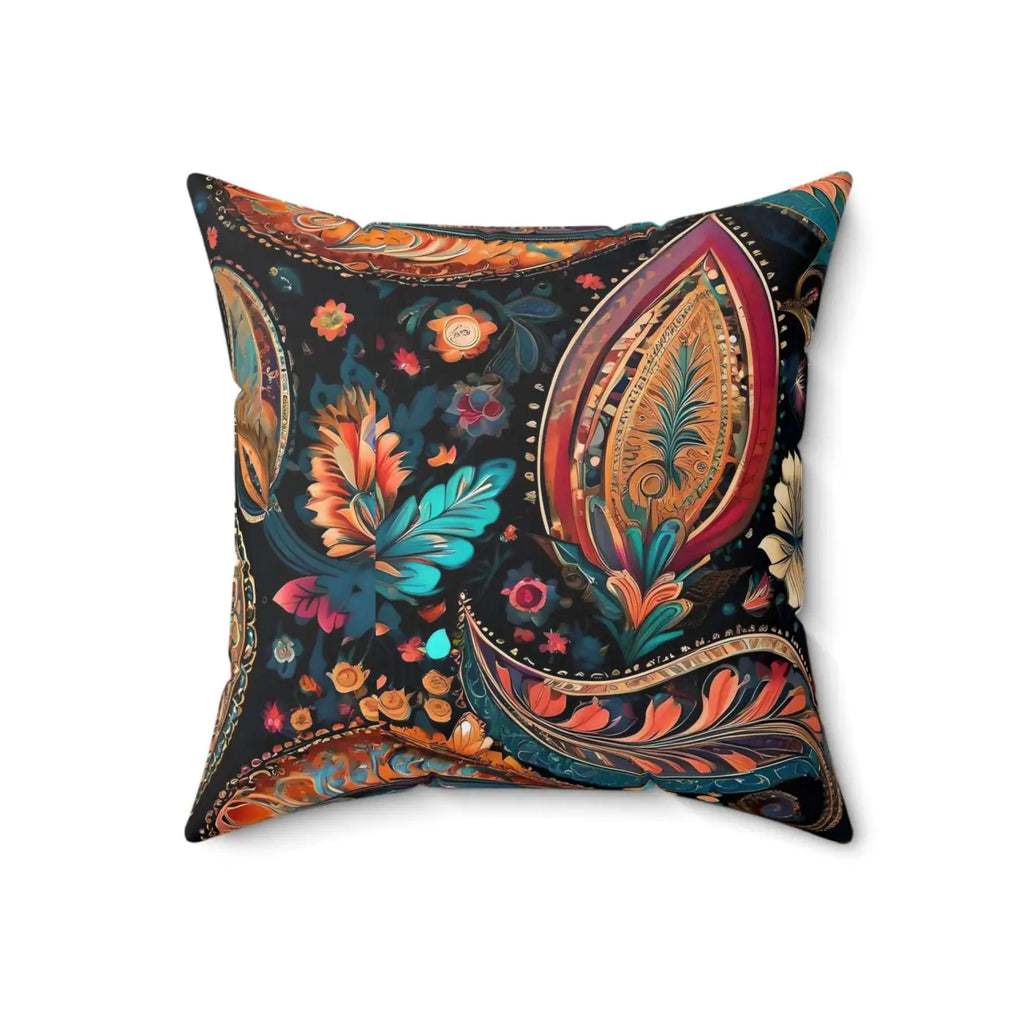 Vibrant Paisley Pattern Throw Pillow - Bold Home Decor - DipaliZ
