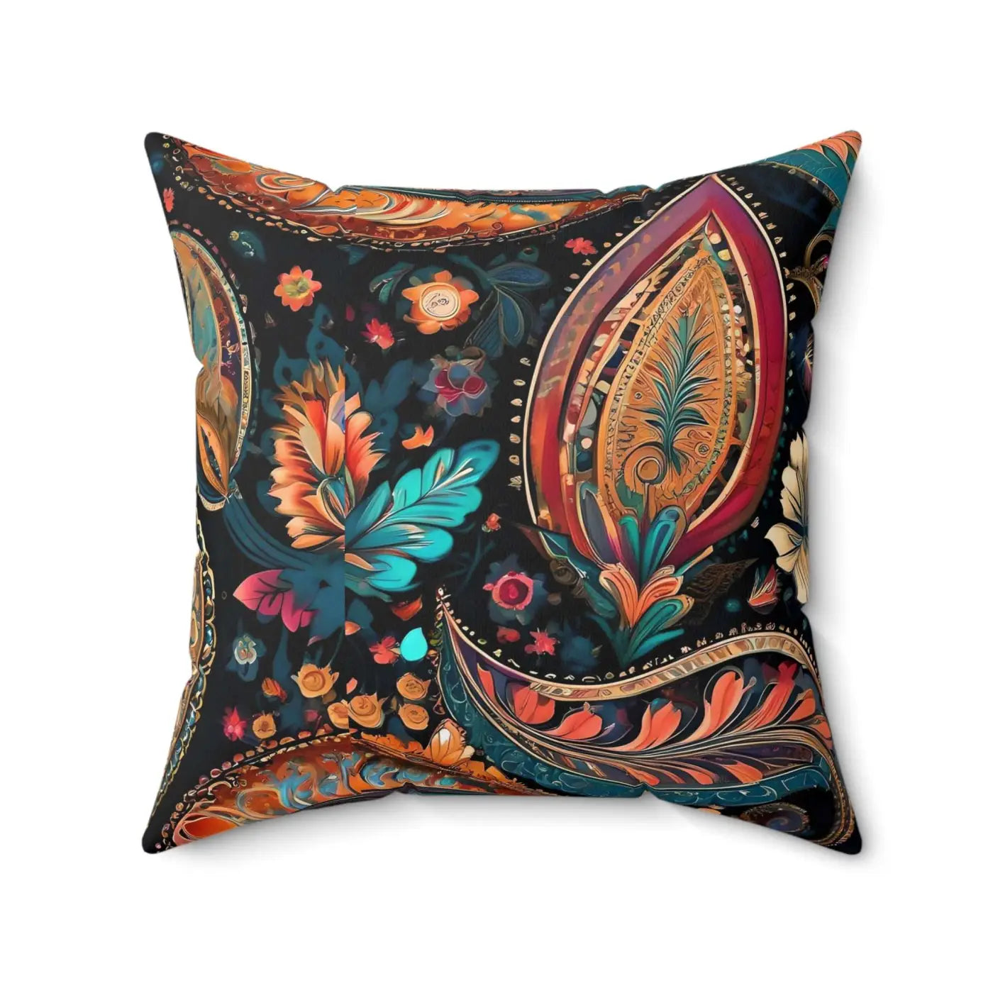 Vibrant Paisley Pattern Throw Pillow - Bold Home Decor - DipaliZ