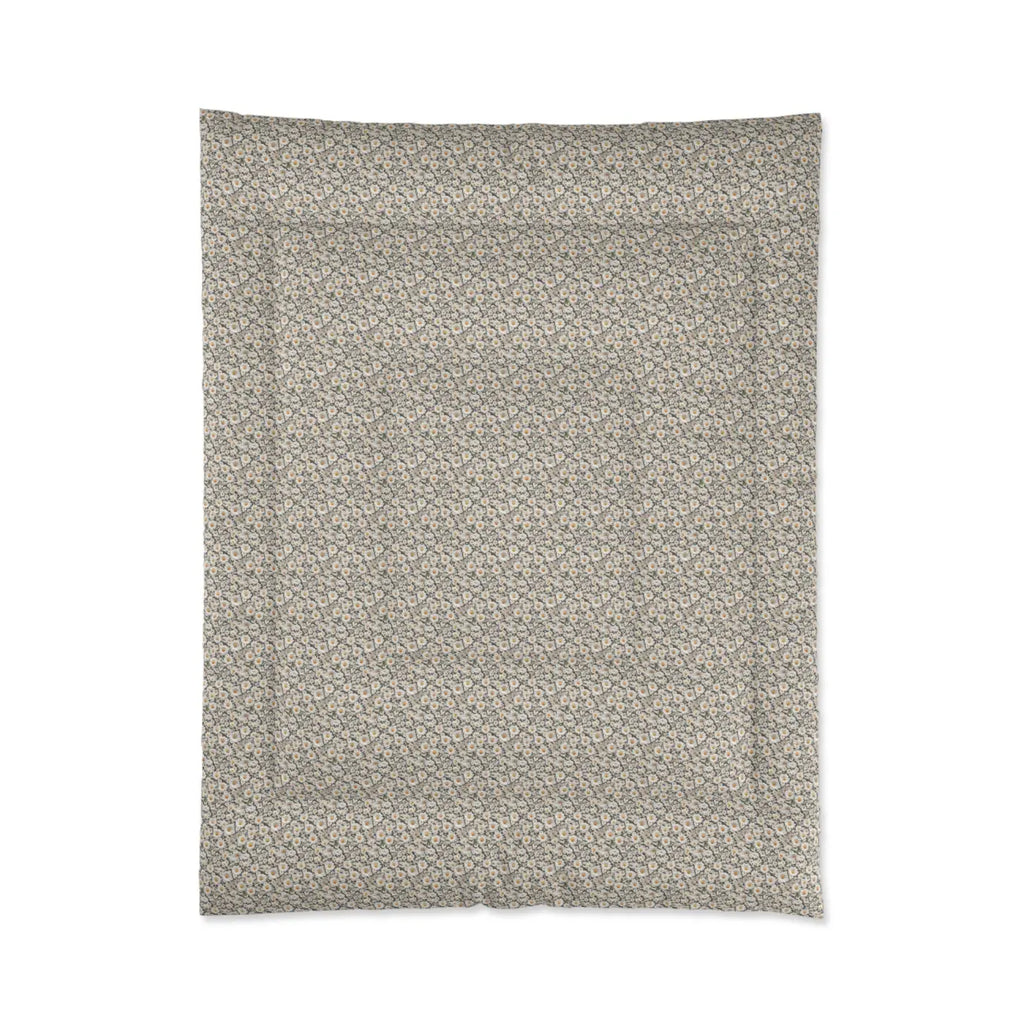 White Daisy Flowers Comforter - Cozy Floral Bedding - DipaliZ