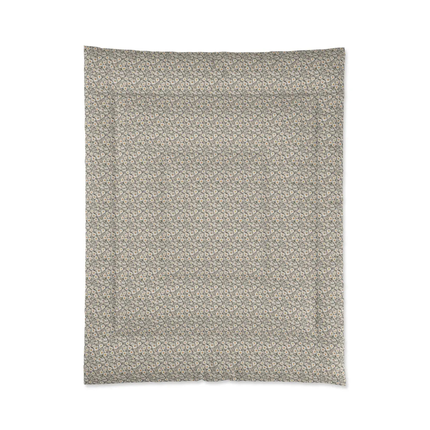 White Daisy Flowers Comforter - Cozy Floral Bedding - DipaliZ