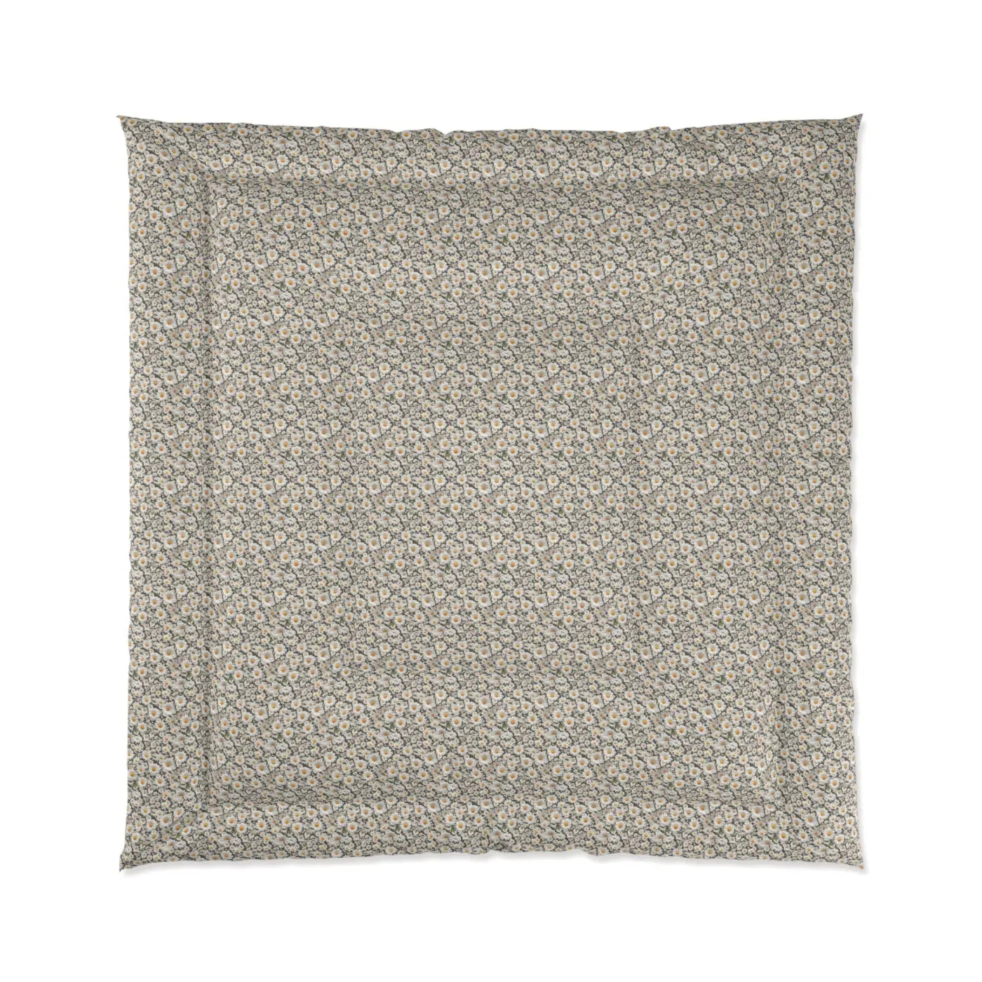 White Daisy Flowers Comforter - Cozy Floral Bedding - DipaliZ