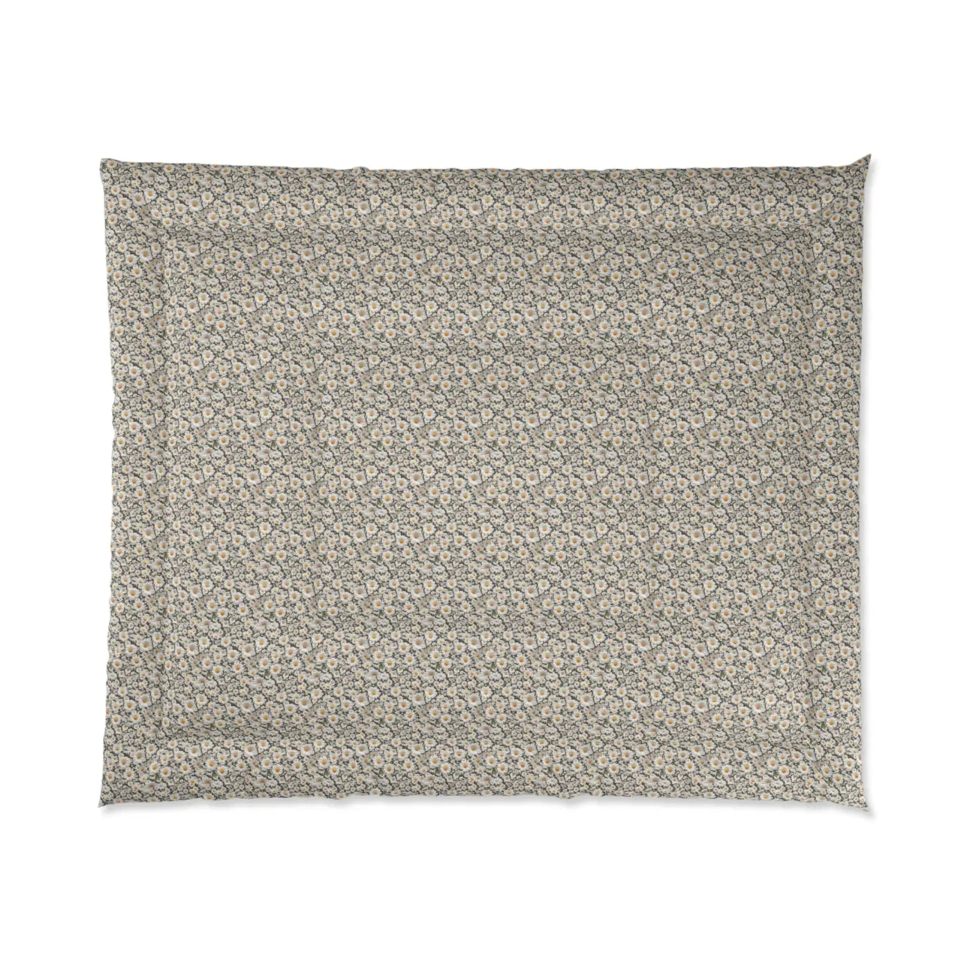 White Daisy Flowers Comforter - Cozy Floral Bedding - DipaliZ