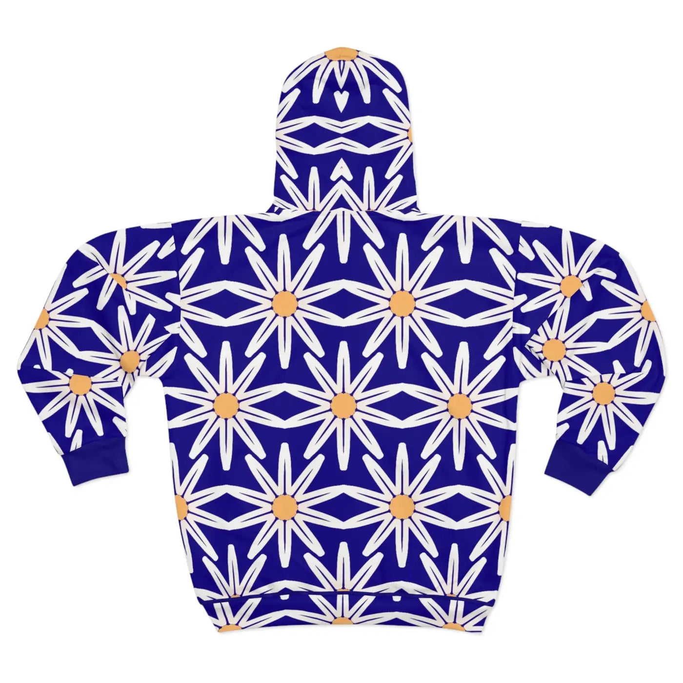 Bold White Floral Unisex Zip Hoodie - Winter Style - DipaliZ