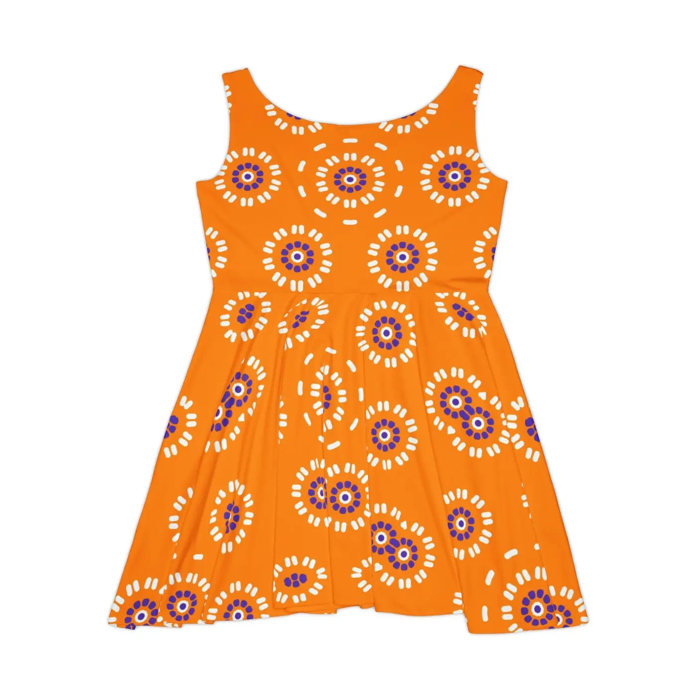 Skater Dress White Flower Pattern - Eco-Friendly - DipaliZ