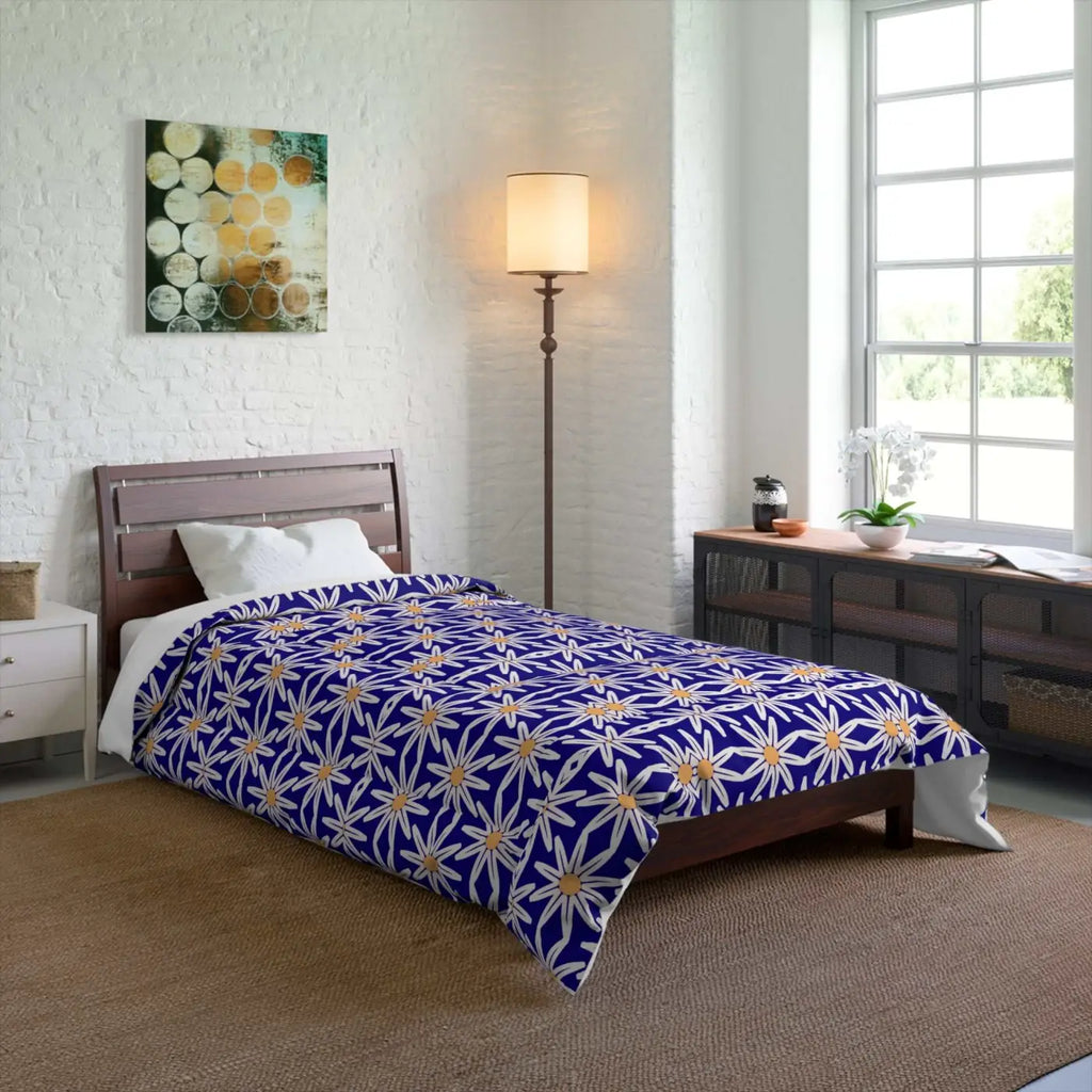 White Flowers Comforter - Cozy Eco-Friendly Gifts - DipaliZ