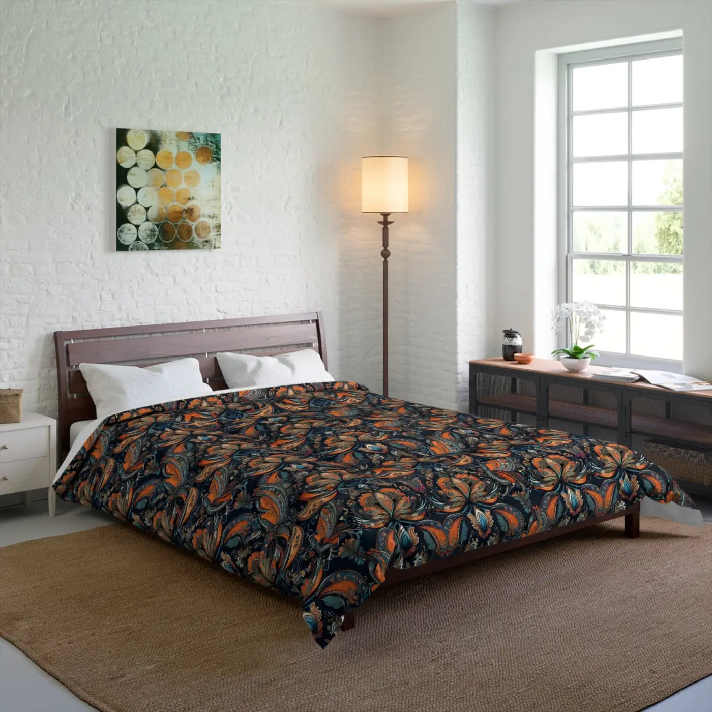 Paisley Pattern Polyester Comforter - Vibrant Bedroom Style - DipaliZ