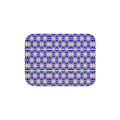 Sherpa Blanket - White Flowers on Blue Print - DipaliZ