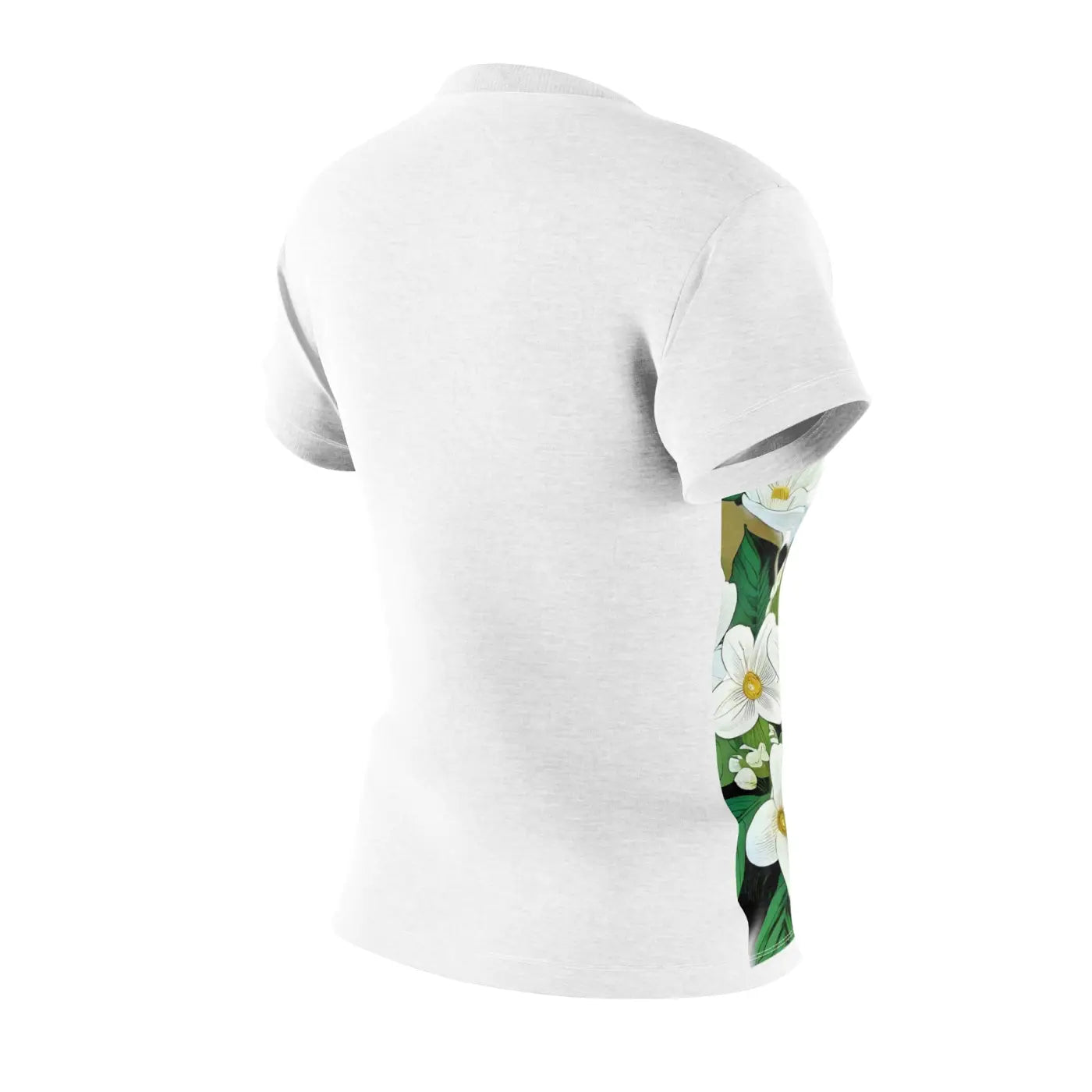 White Flowers AOP Cut and Sew Tee - Blossom Print - DipaliZ
