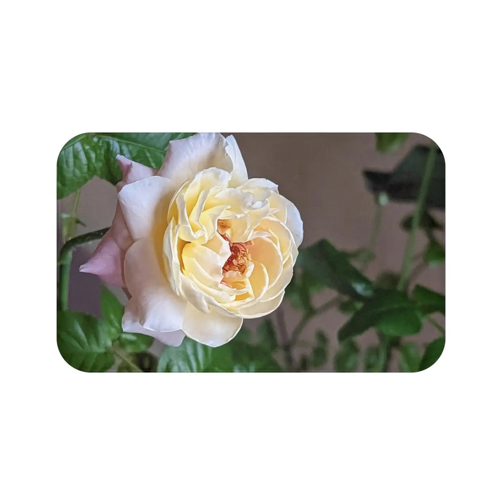White Rose Bath Mat - Anti-Slip Safety Design - DipaliZ