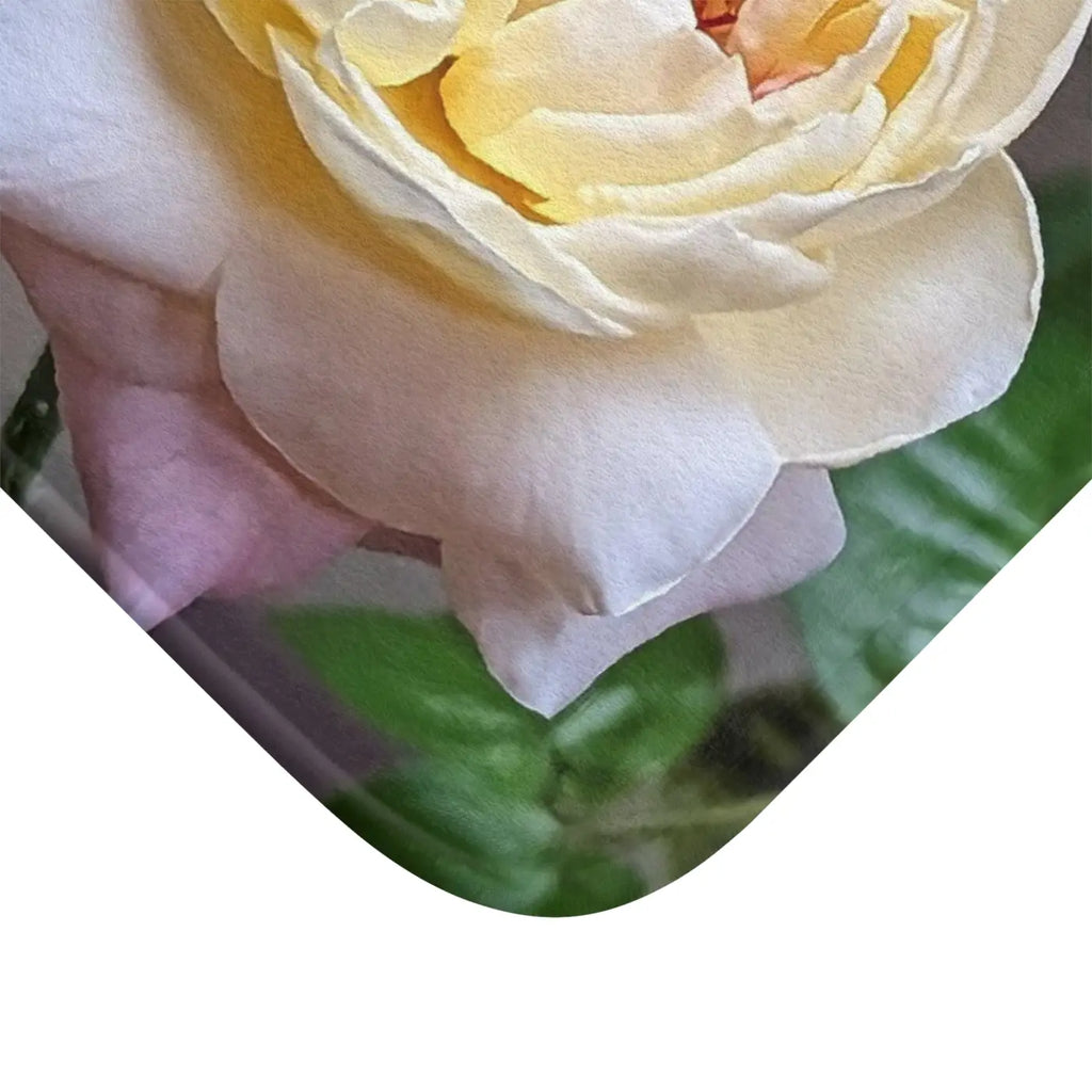 White Rose Bath Mat - Anti-Slip Safety Design - DipaliZ
