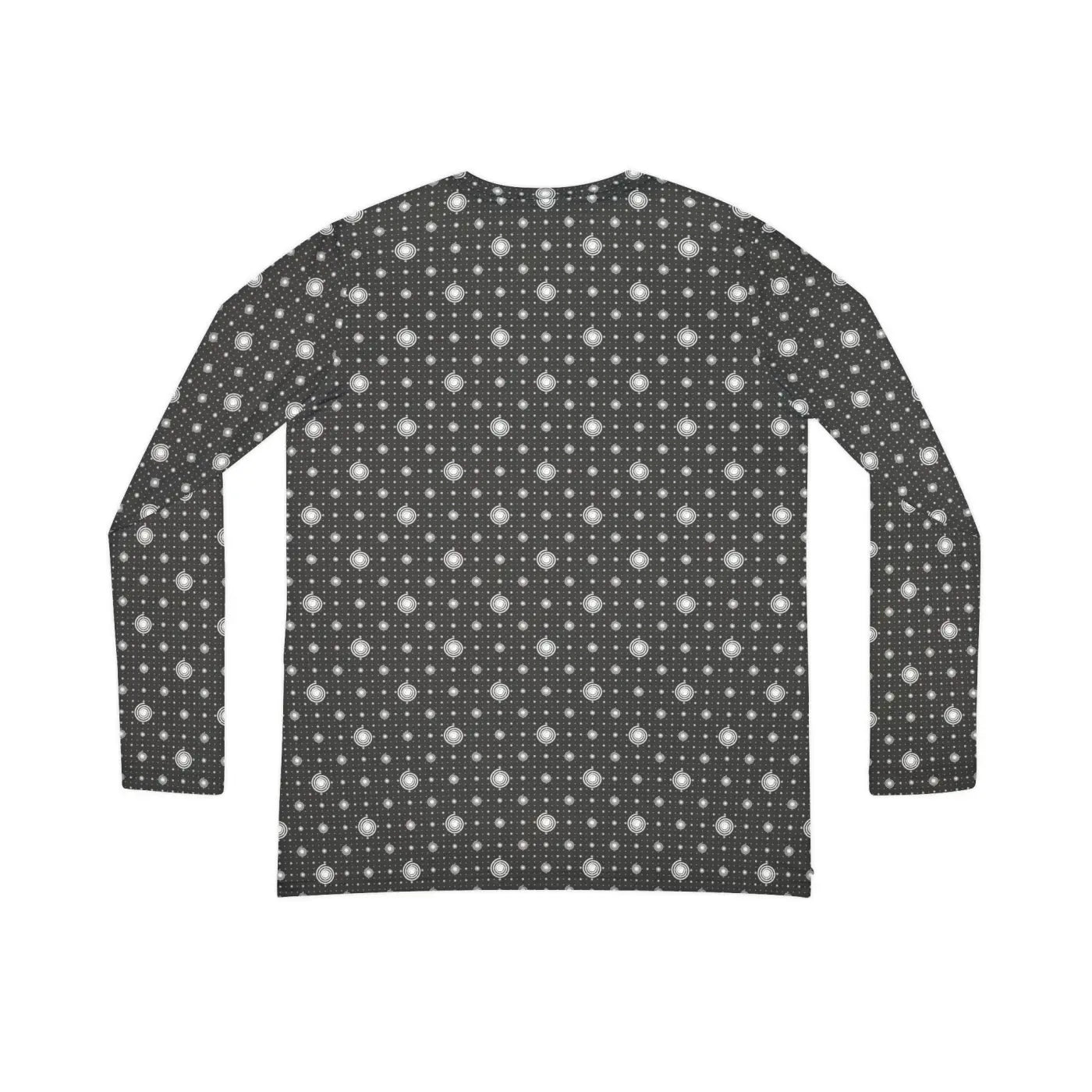 Long Sleeve V Neck Tee - White Spiral Pattern - DipaliZ