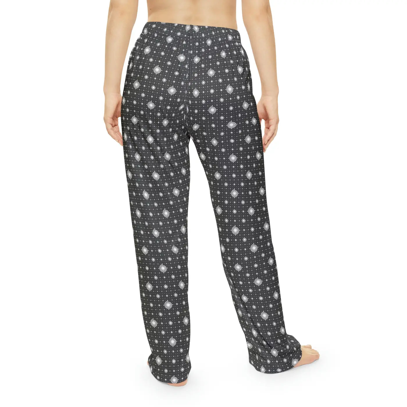 Women's Pajama Pants - White Swirls Comfort Sleepwear - DipaliZ