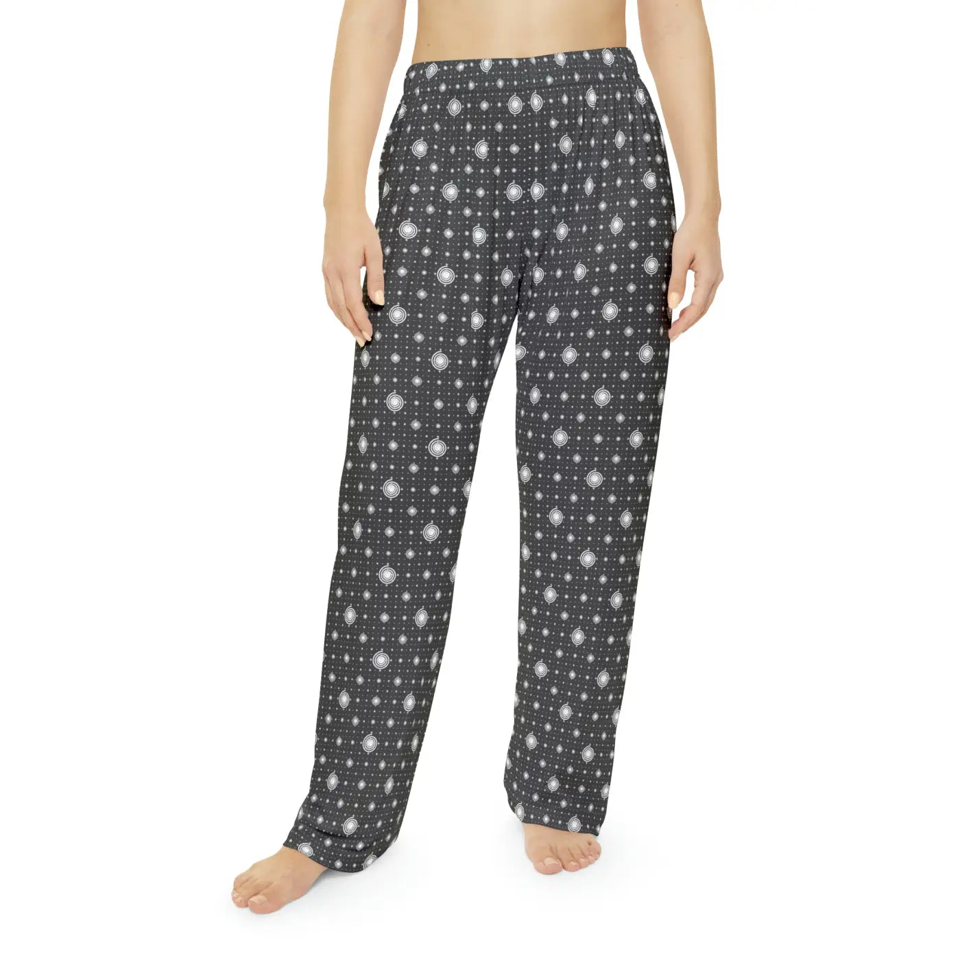 Women's Pajama Pants - White Swirls Comfort Sleepwear - DipaliZ