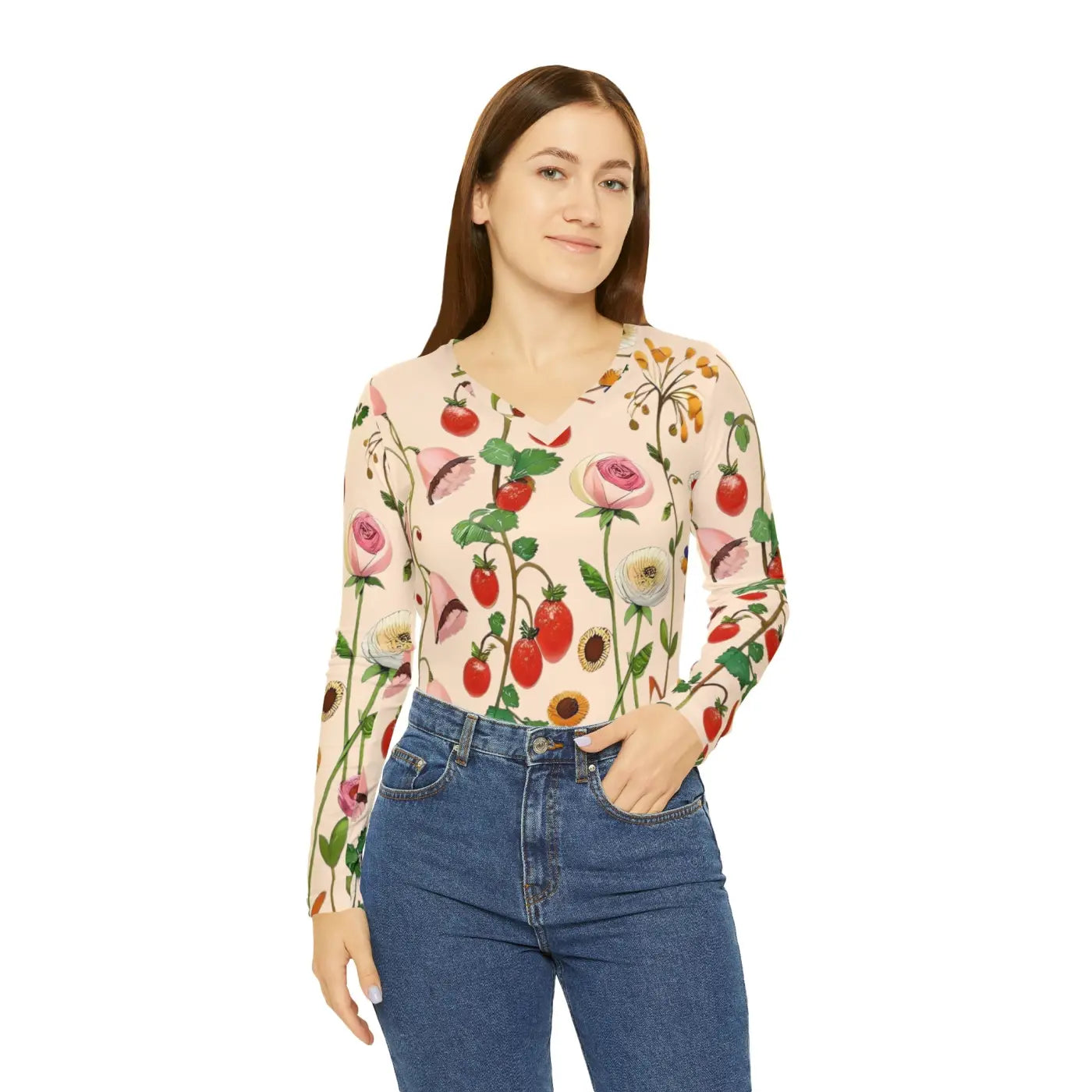 Wild Flowers Long Sleeve Tee - Nature Inspired - DipaliZ