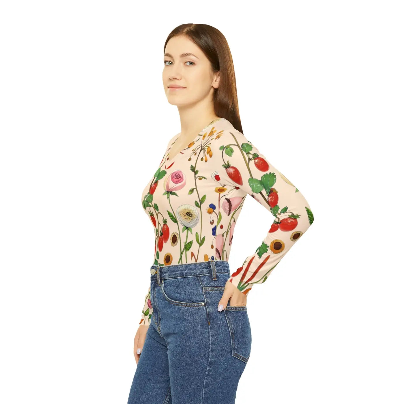 Wild Flowers Long Sleeve Tee - Nature Inspired - DipaliZ