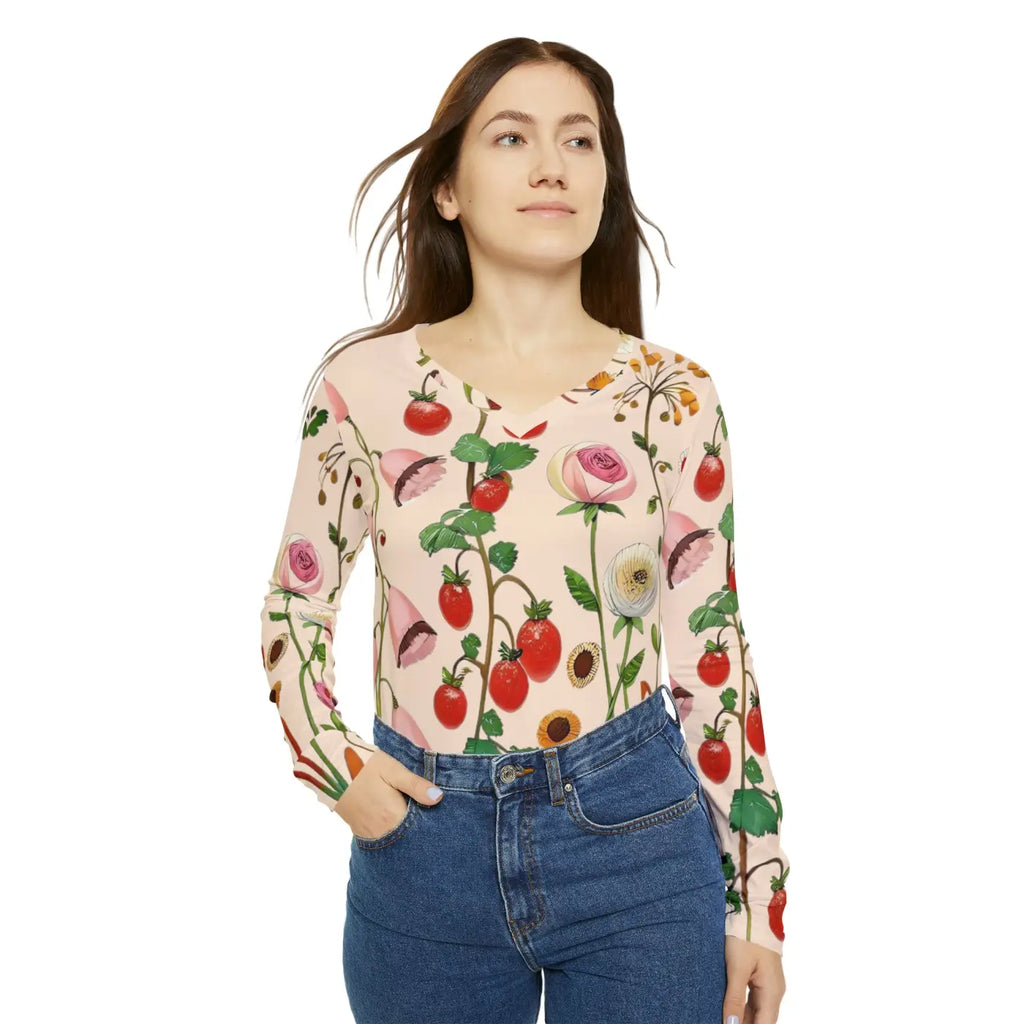 Wild Flowers Long Sleeve Tee - Nature Inspired - DipaliZ