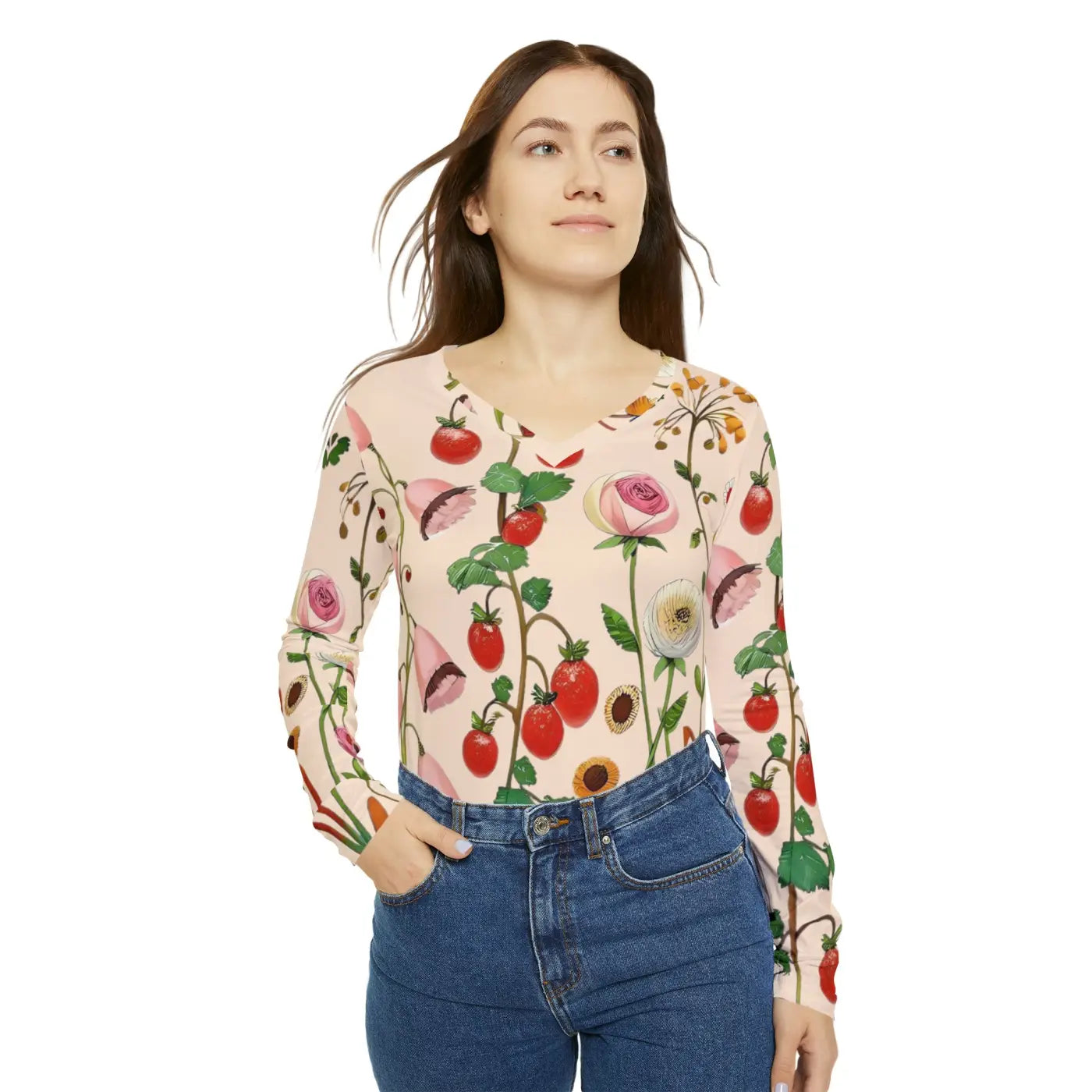 Wild Flowers Long Sleeve Tee - Nature Inspired - DipaliZ