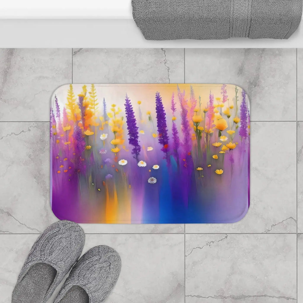 Wild Flowers Microfiber Bath Mat - Luxury Comfort - DipaliZ