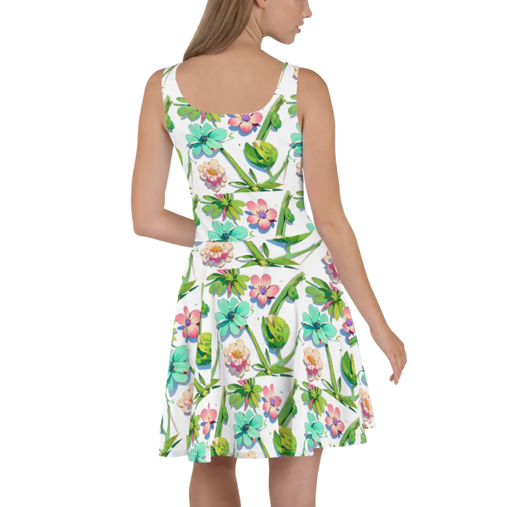 Skater Dress - Wild Flowers Print Design - DipaliZ