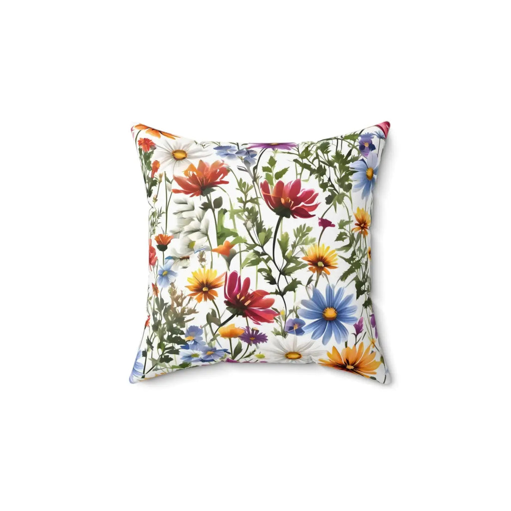 Polyester Square Pillow - Wild Flowers Design - DipaliZ
