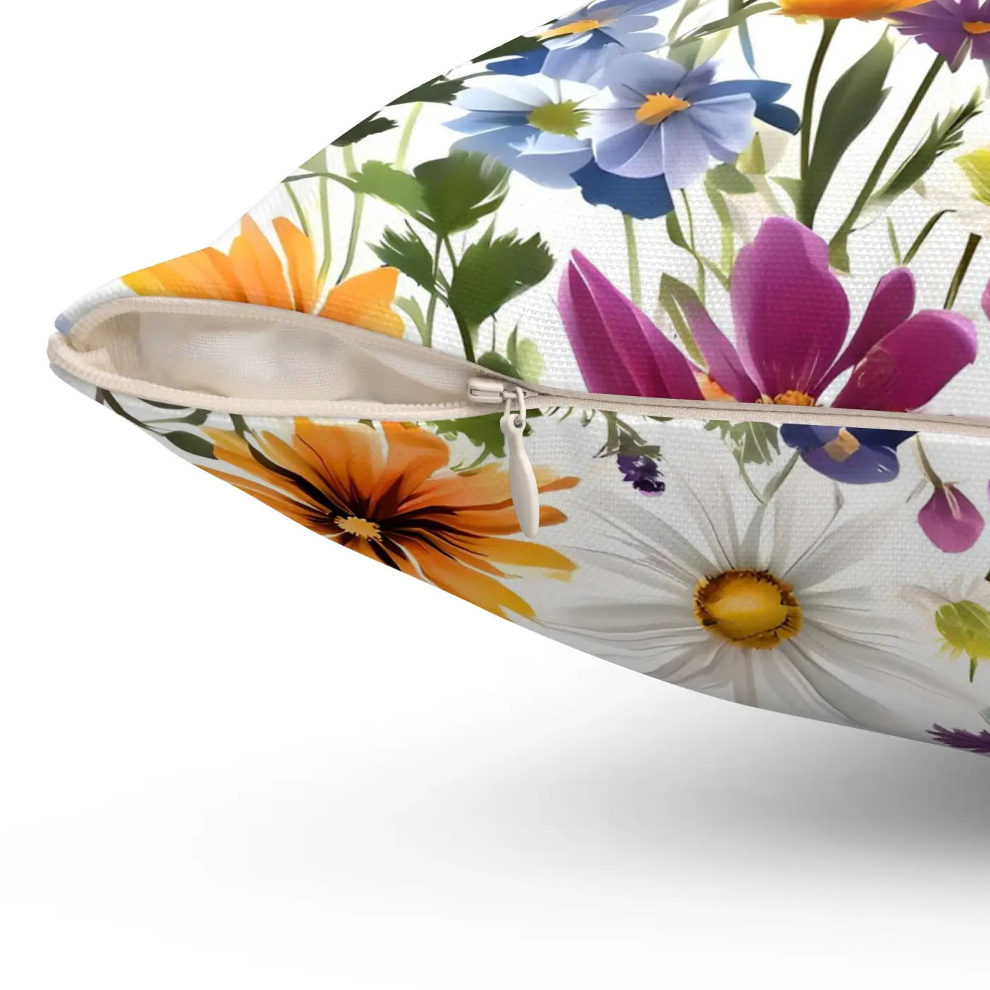 Polyester Square Pillow - Wild Flowers Design - DipaliZ